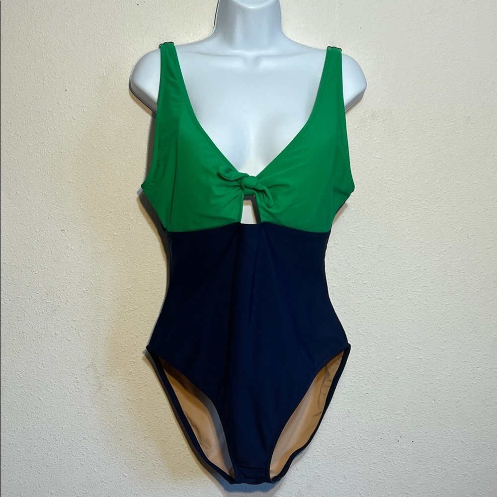 J.Crew tie-front one-piece swimsuit Color Block Vacation, Beach Size XL
